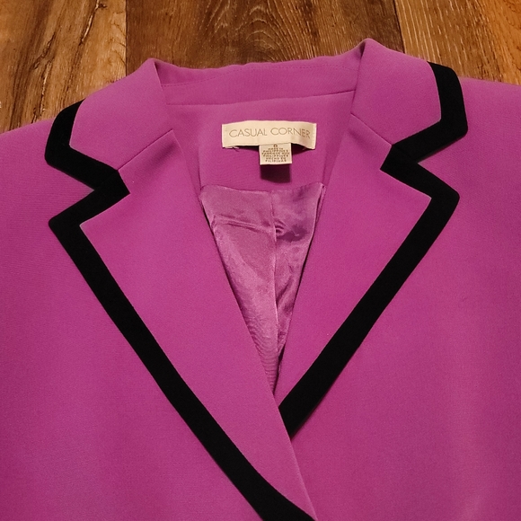 VINTAGE CASUAL CORNER Purple Blazer Size 8 - Picture 3 of 8